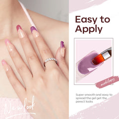 modelones french manicure demo with peach-pink base and burgundy tips for classic style