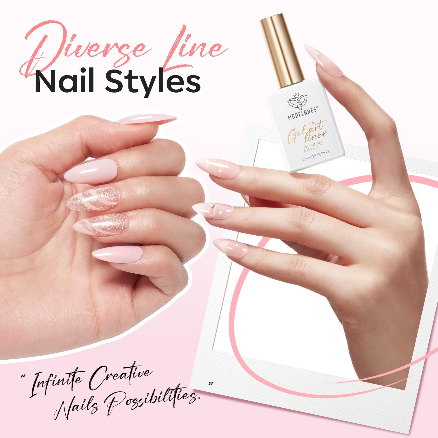 modelones French tip painted on a natural nail for crisp edge benefit