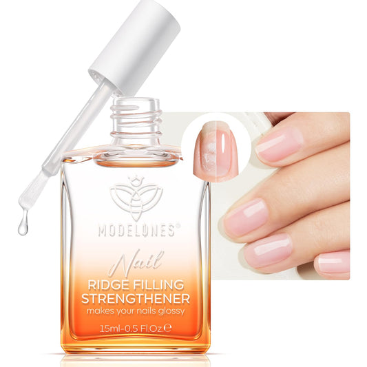 modelones clear bottle front view showing compact 15ml size and protective polish