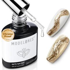 modelones front bottle displaying matte top coat, professional packaging advantage
