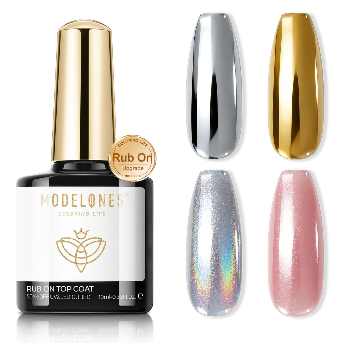 modelones bottle front view showing label and professional finish benefit