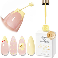 modelones front bottle showing butter yellow shade and neat packaging benefit precise color