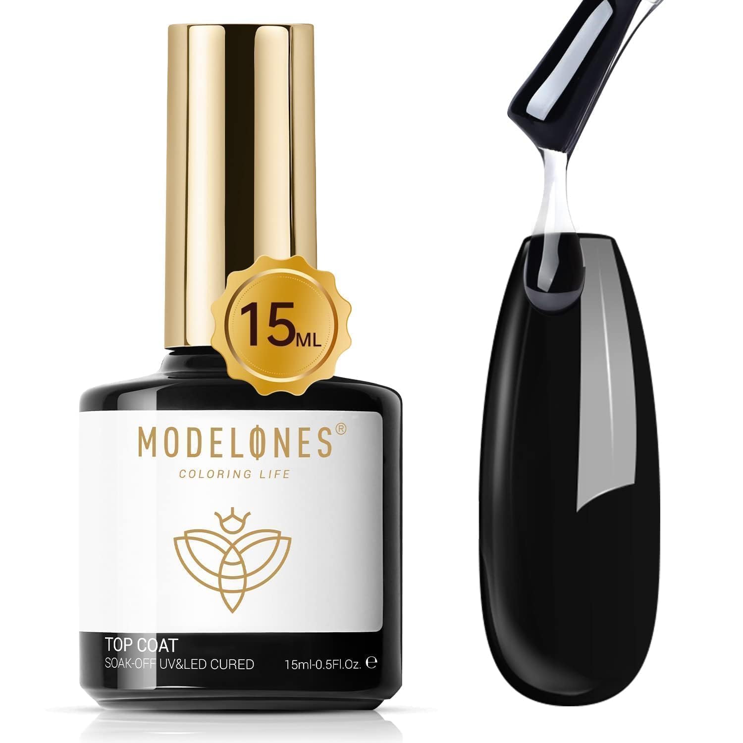 modelones front bottle showing clear gloss and protective finish