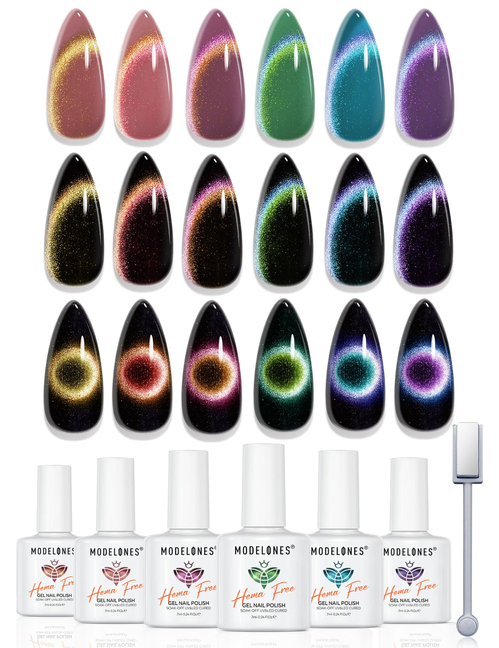 modelones front packaging showing six colorful bottles and kit benefits