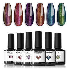 modelones front packaging showing six chameleon gel bottles and benefits