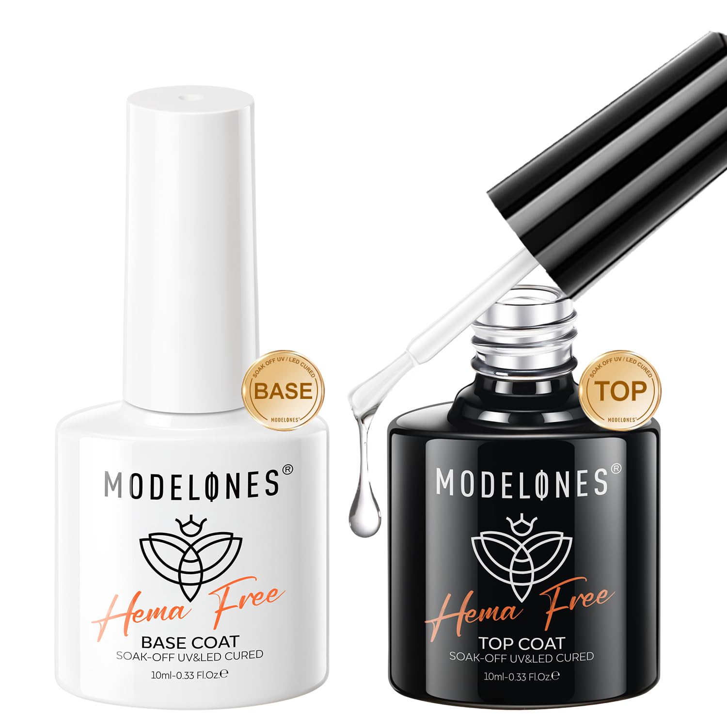 modelones front packaging showing HEMA-free set and clear benefits