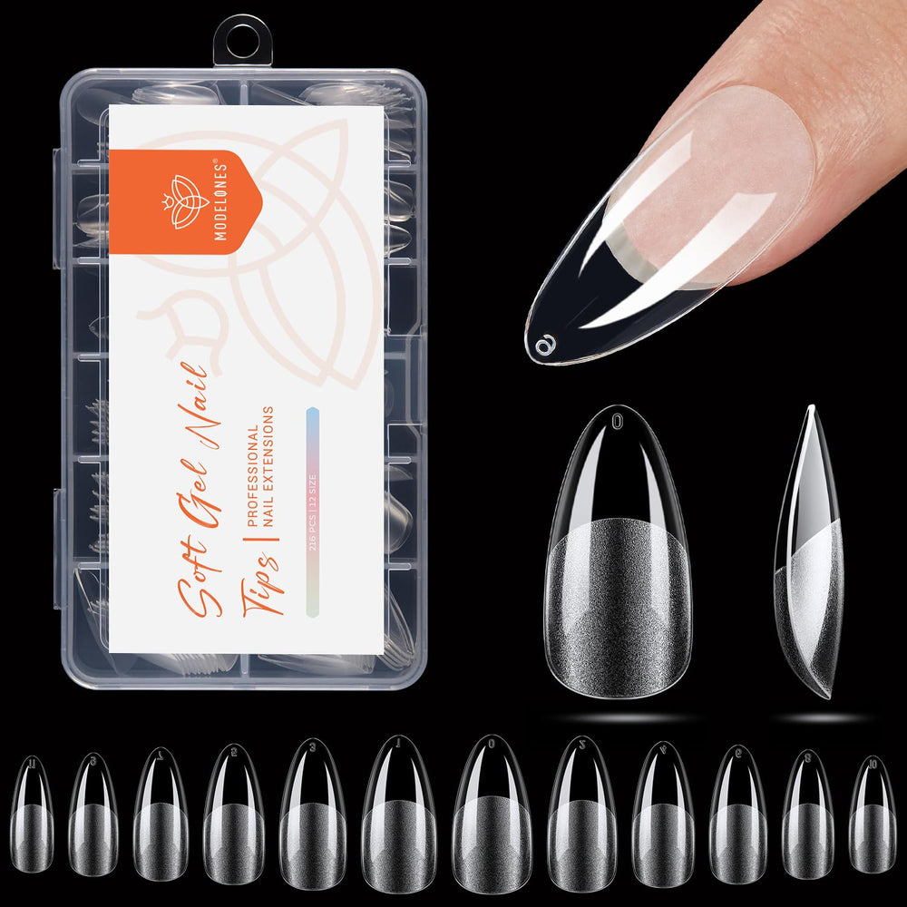 modelones front packaging showing 216-piece kit and clear tips for easy selection