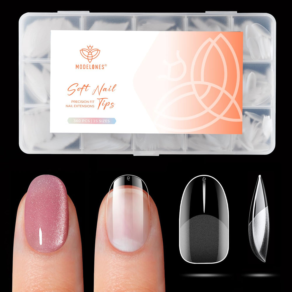 modelones front packaging showing clear full-cover tips and kit convenience