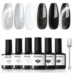modelones kit front packaging showing six gel polish bottles and magnet, ideal for gifting