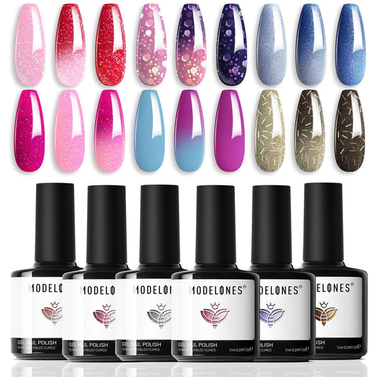 modelones gift box front view showing six gel bottles and presentable packaging benefit: great for gifting
