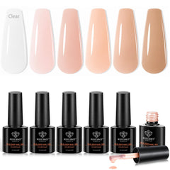 modelones front packaging showing six nude builder gels and benefits