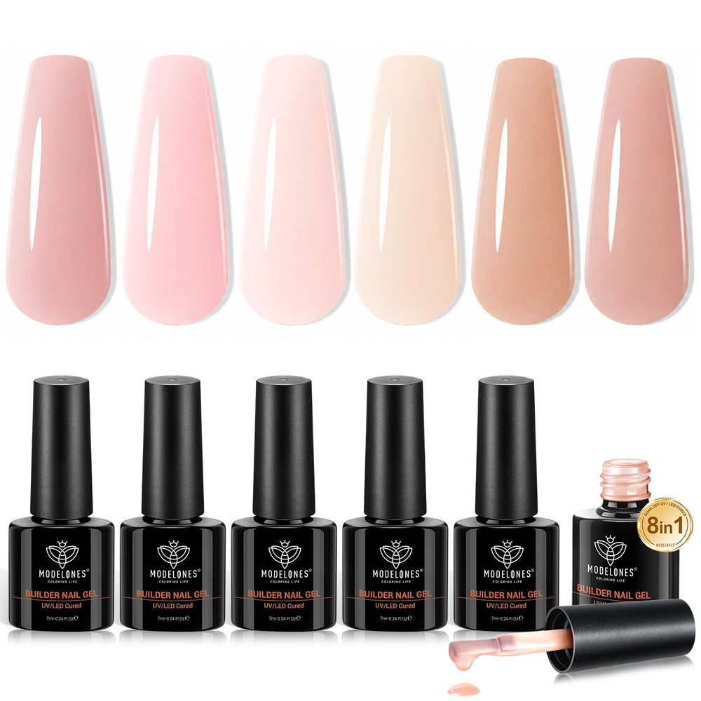 modelones front packaging showing full nude builder set and components, clear presentation benefit