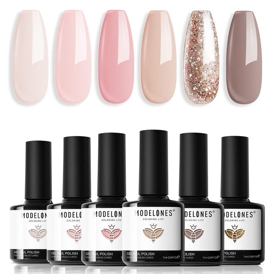 modelones front packaging showing six gel bottles for easy choice