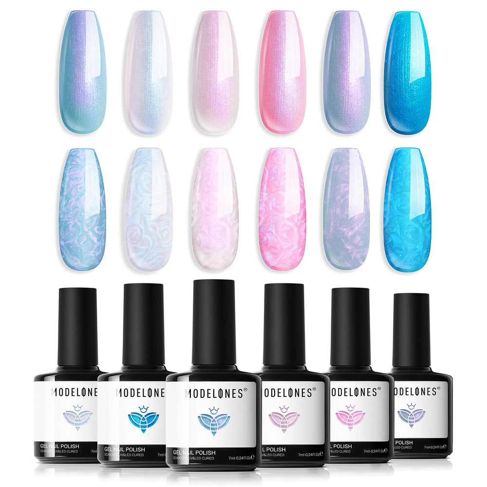 modelones front packaging showing six ocean shades and packaging clarity benefit