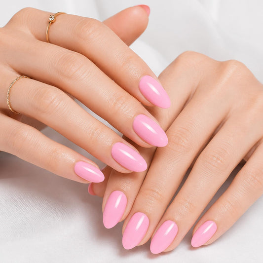 Modelones front packaging showing pink almond nails and kit benefits