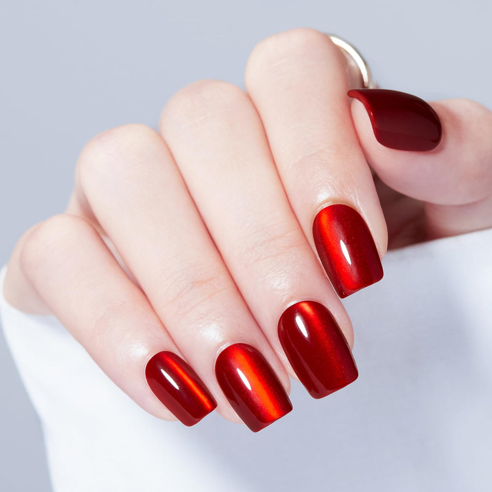modelones front packaging showing red cat eye nails and supplies benefit quick setup