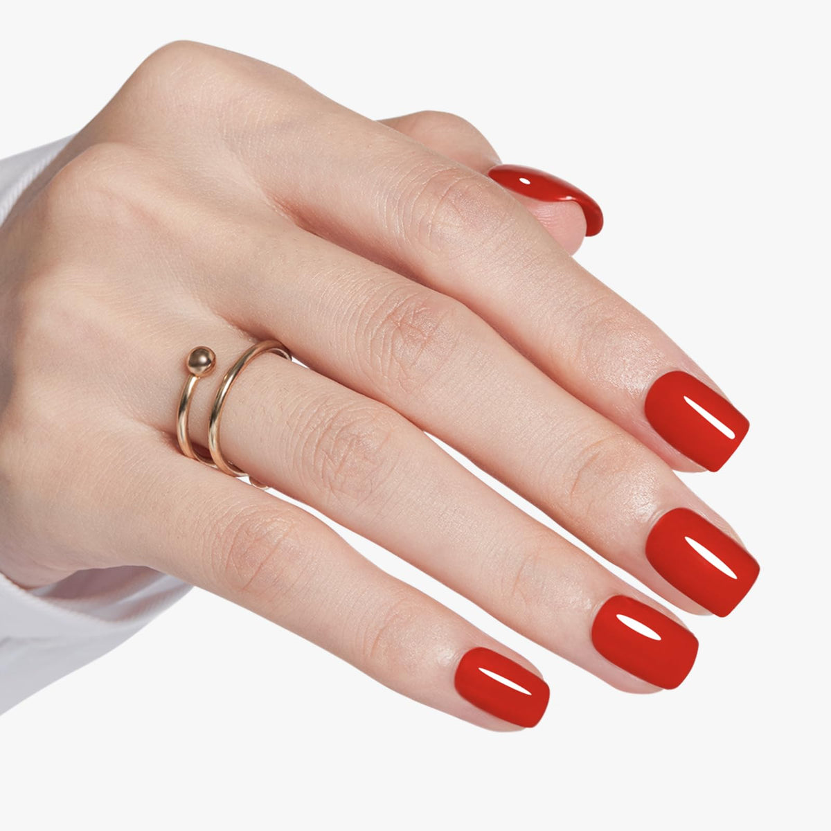 Modelones front packaging showing red squoval nails and kit benefits