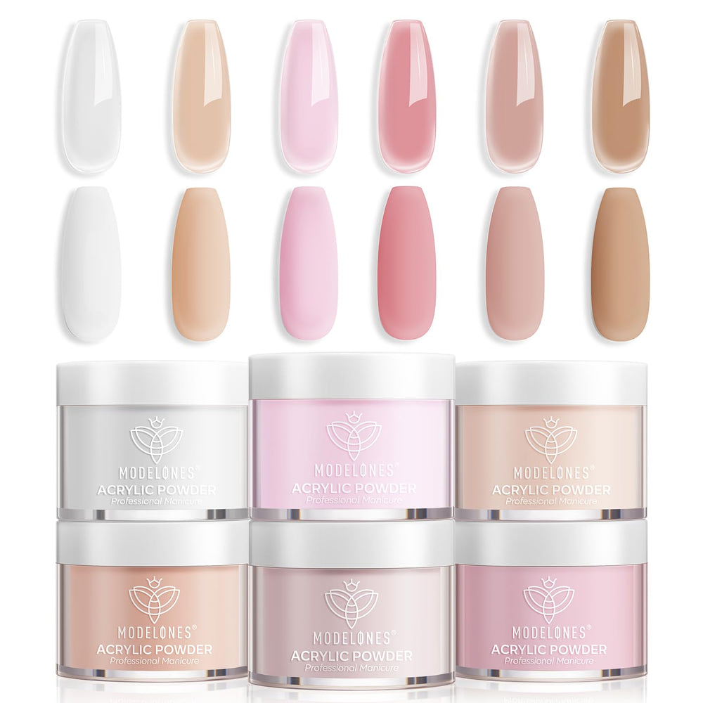 modelones front packaging showing six jars and benefits of versatile shades