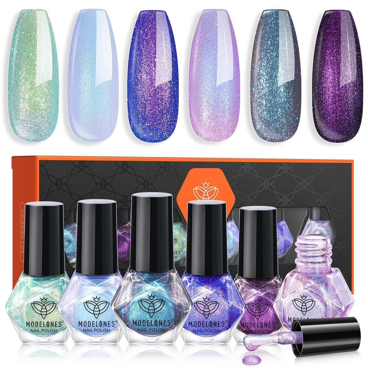 modelones front packaging showing full 6-color kit and compact design