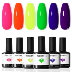 modelones front packaging showing six neon bottles and kit benefits