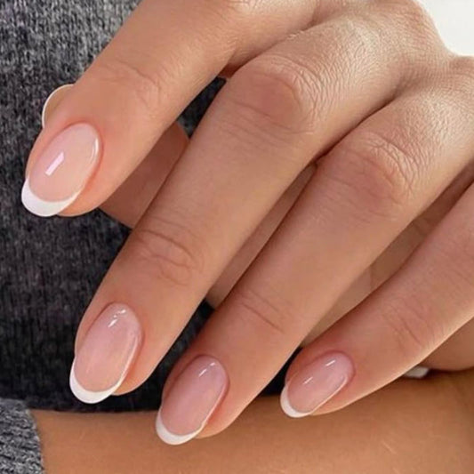 modelones front packaging showing nude French-tip set and included tools for easy application