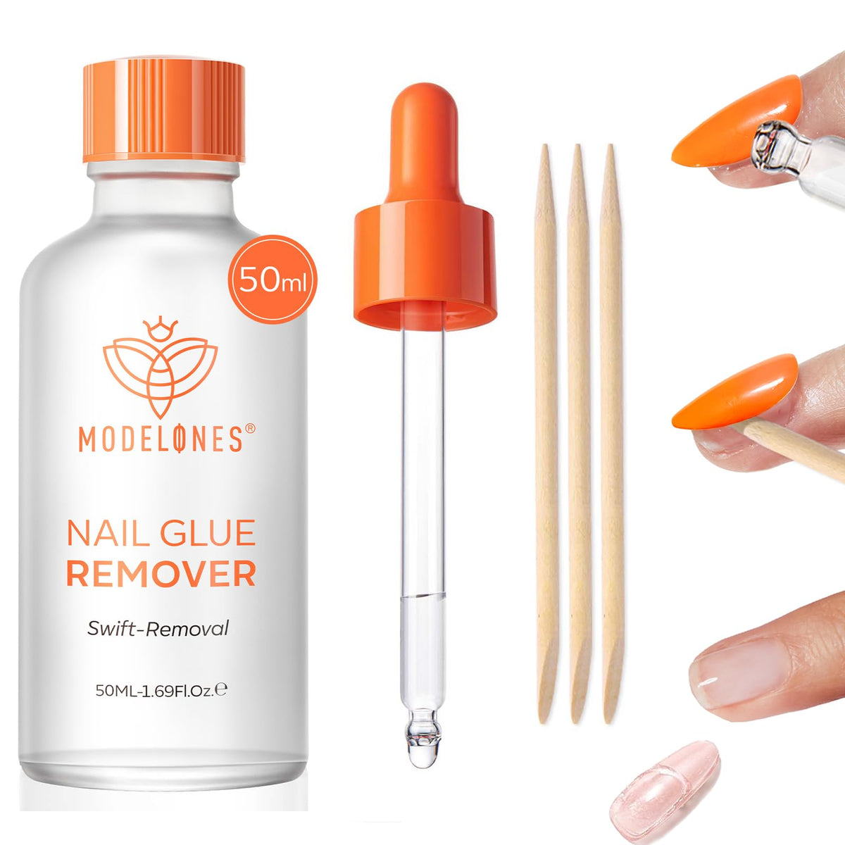 modelones front packaging showing bottle label and size benefit