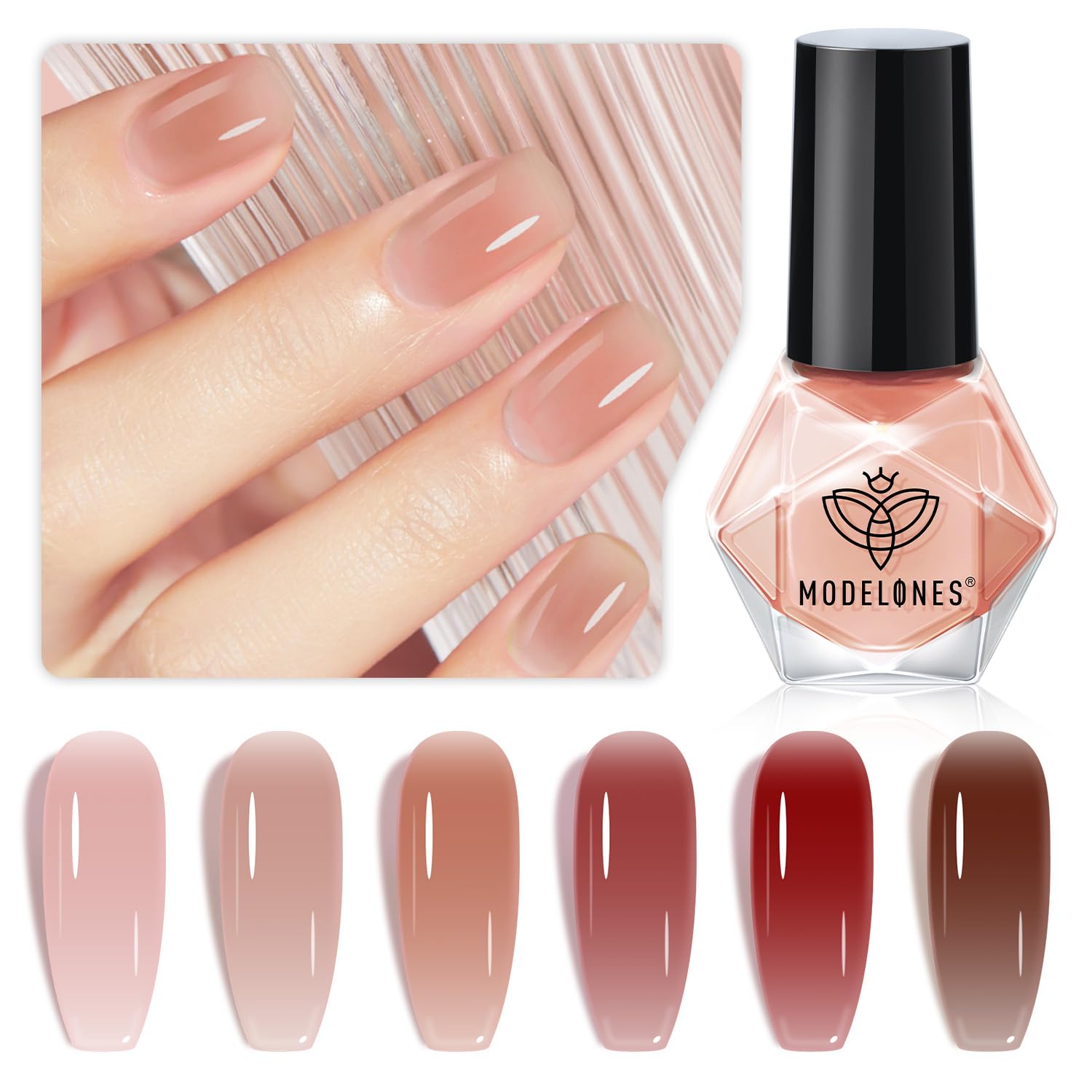 modelones front packaging showing six 5ml bottles and color palette benefits