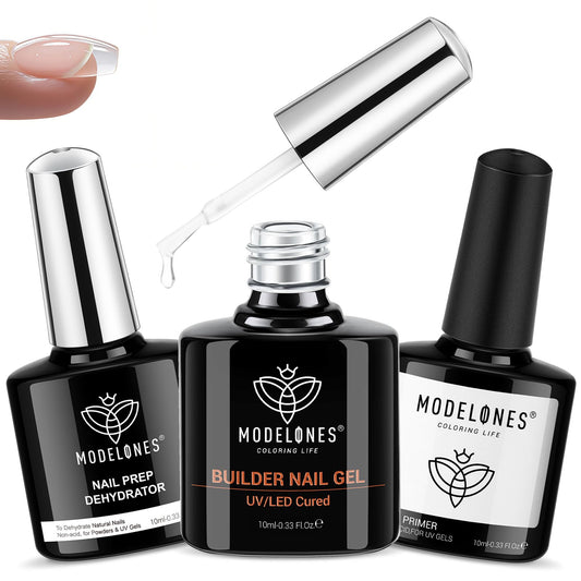 modelones front packaging showing trio kit for durable nail base