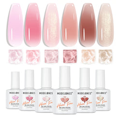 modelones front packaging showing six jelly gel bottles and benefits