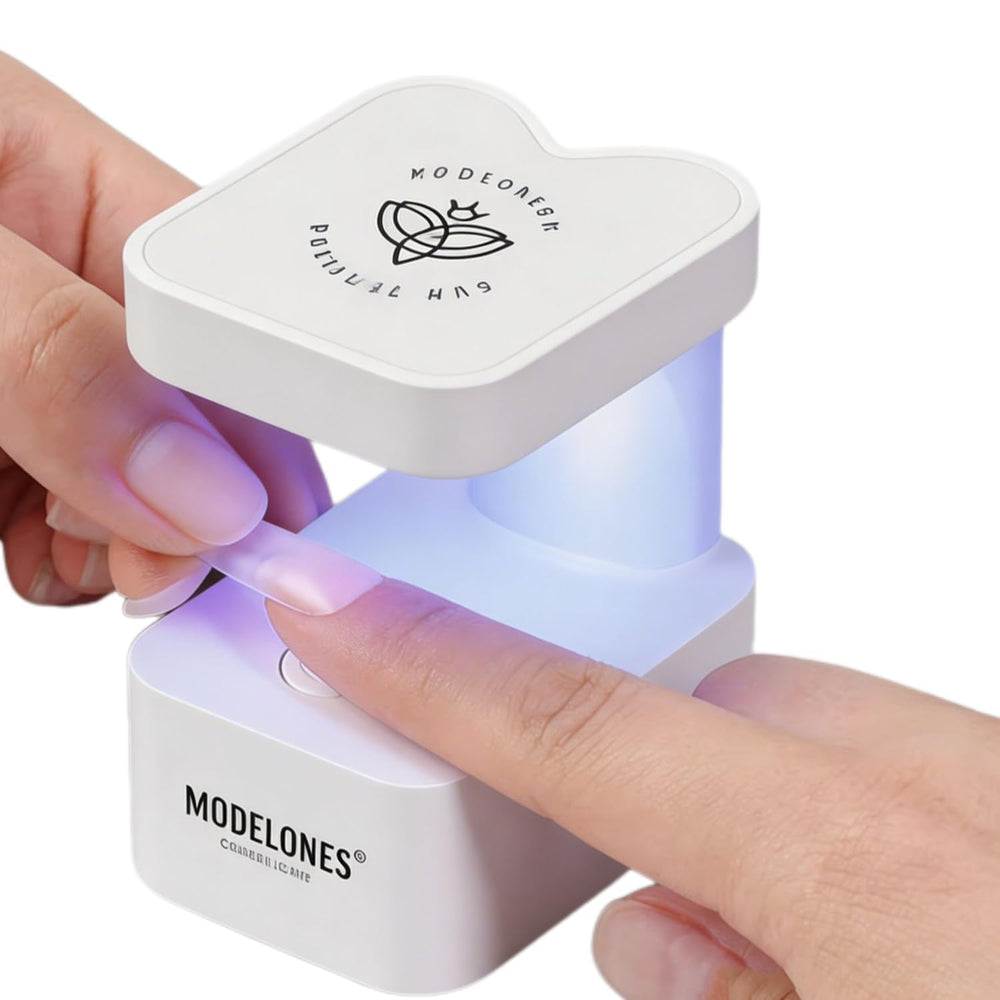 modelones front view of compact UV lamp showing portable convenience