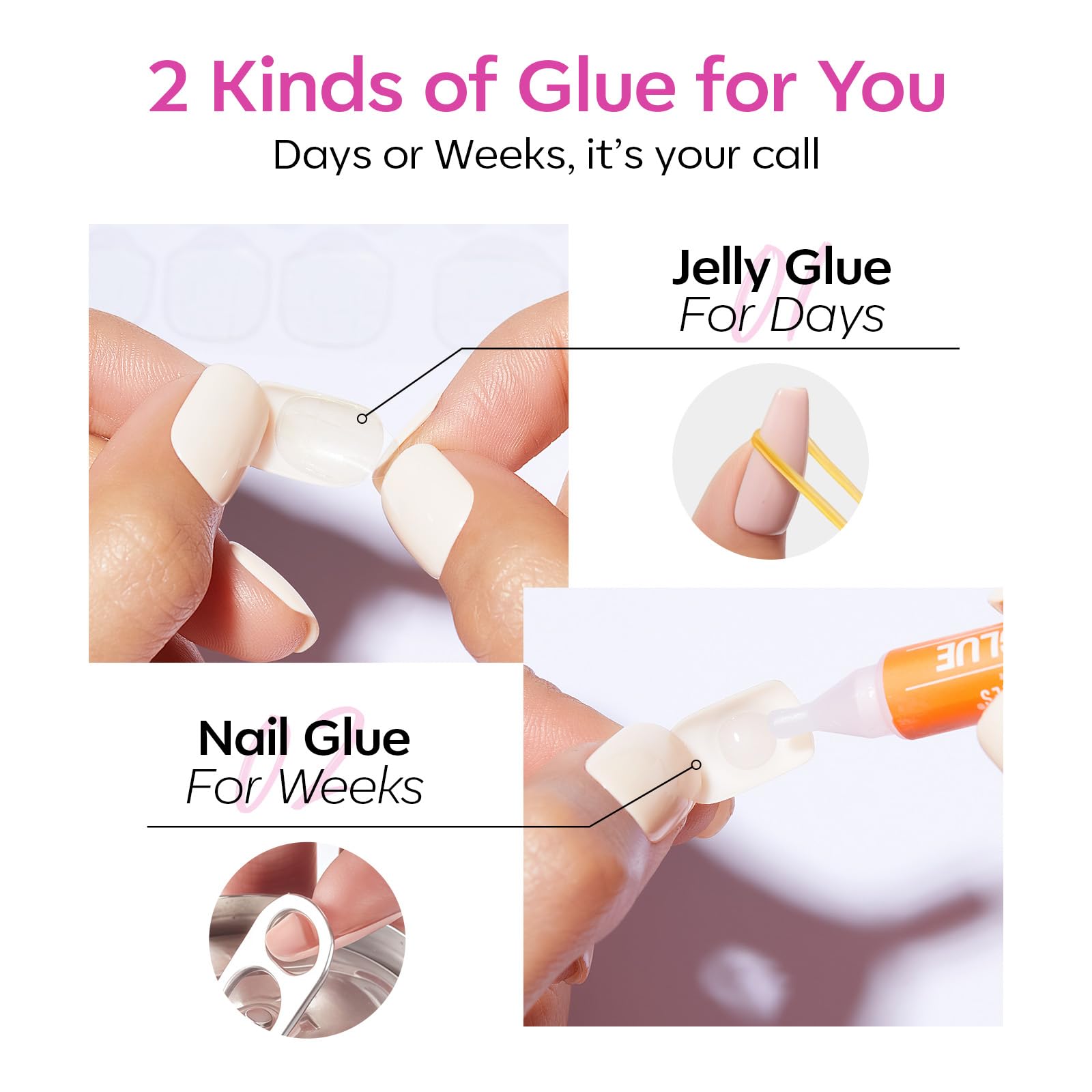 modelones fuchsia nails removed and ready for reuse showing longevity benefit