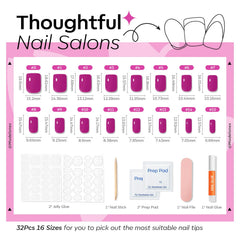 modelones fuchsia hand next to coin for scale showing true short-square size benefit