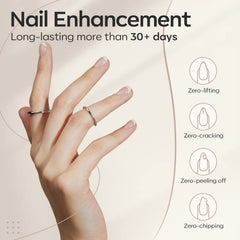 modelones cured gel glossy finish on nail providing durable shine