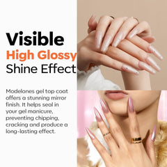 modelones gel texture close-up showing self-leveling, even finish benefit