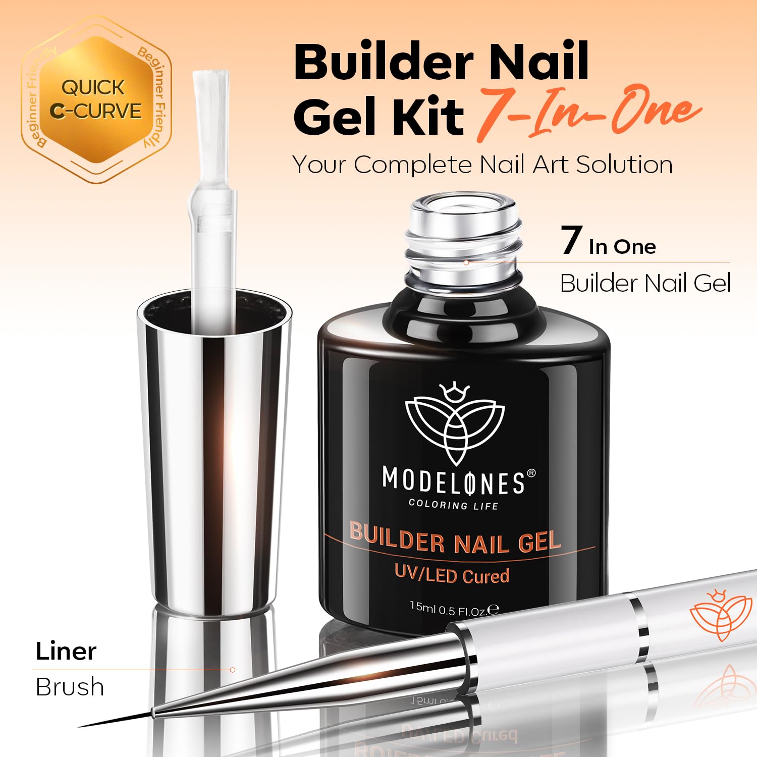 modelones gems adhered to cured gel, illustrating reliable decoration hold benefit