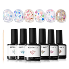 modelones gift lifestyle scene with set wrapped for special occasions and DIY nail sessions