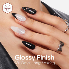 modelones glitter finish detail showing sparkling salon-quality shine