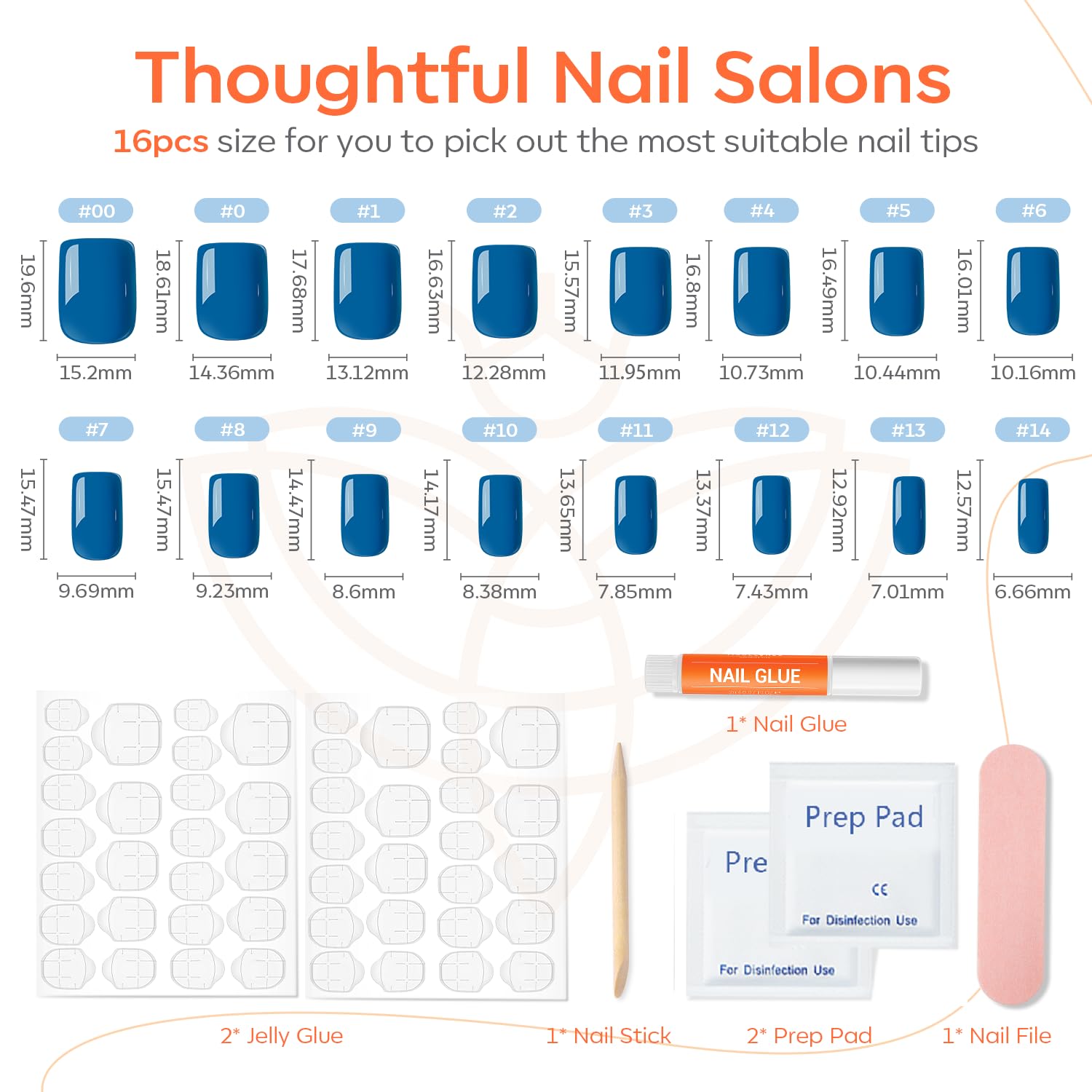 modelones glue bottle and jelly adhesive tabs displayed for long wear or easy removal