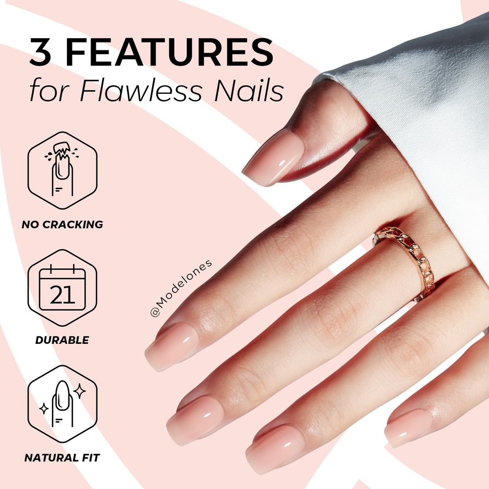 modelones glue bottle and adhesive tabs highlighting secure hold