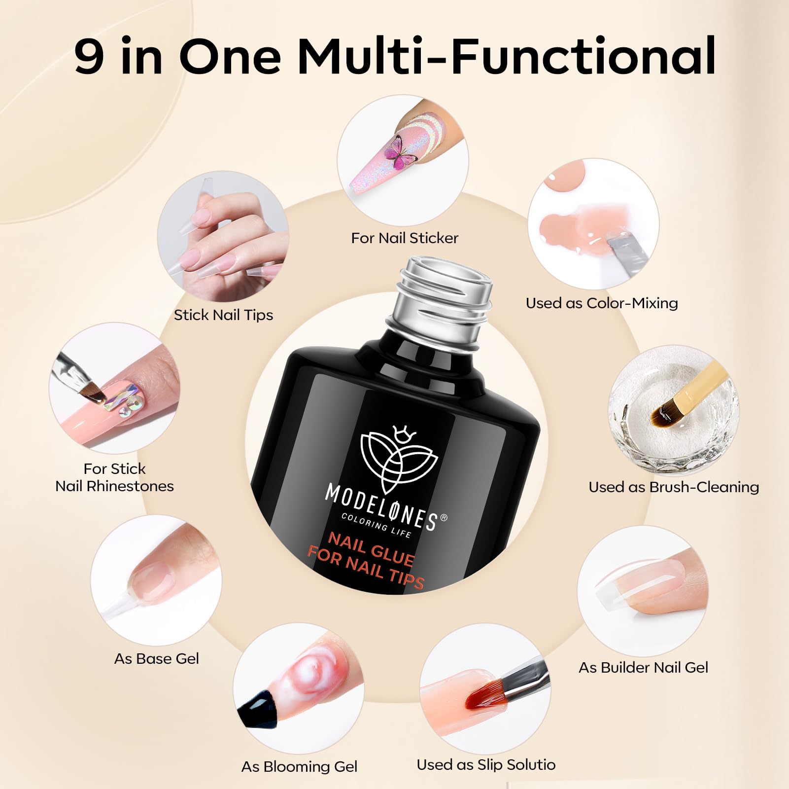modelones glue gel texture close-up demonstrating smooth consistency for precise application