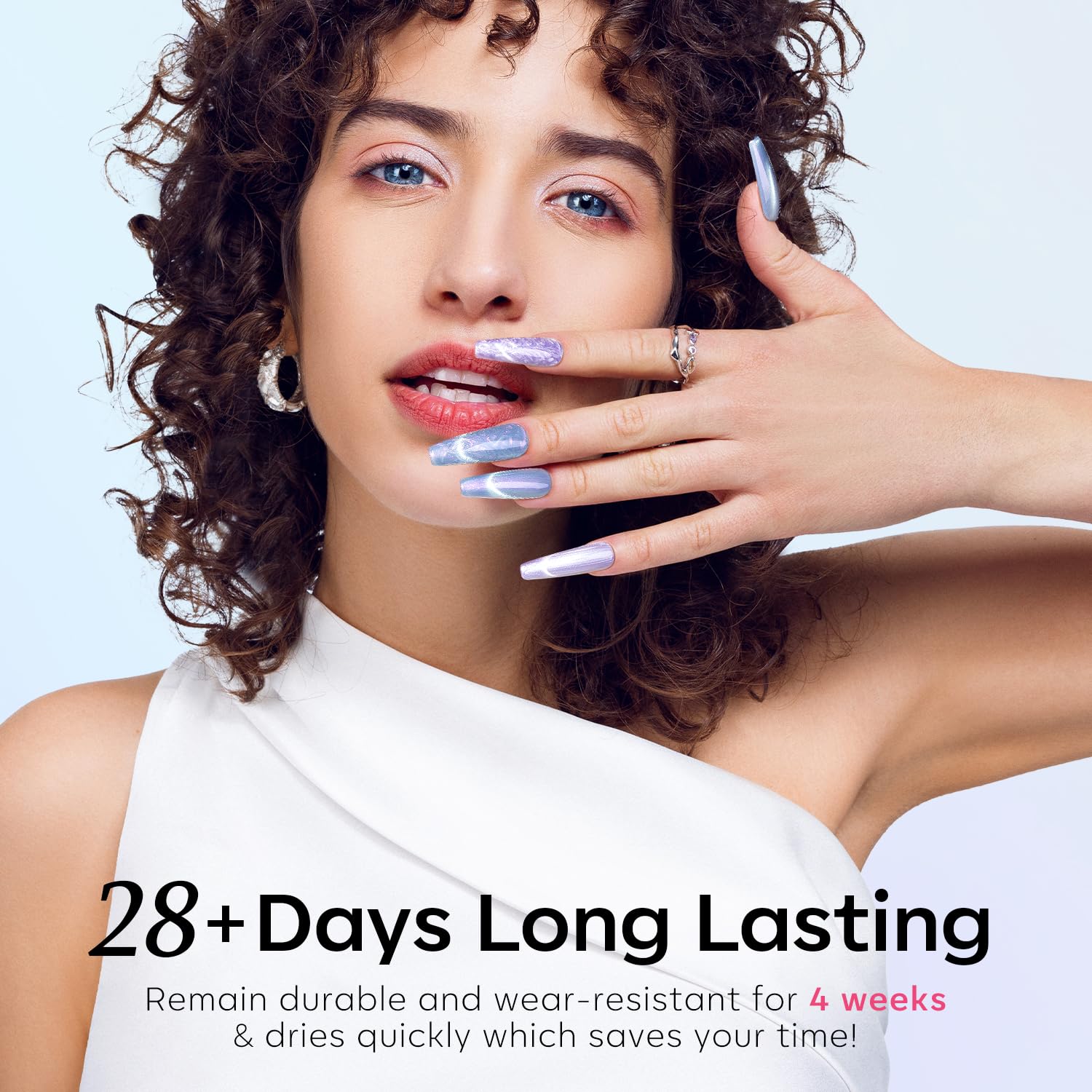 modelones hand model with finished nails showcasing pearlescent colors for event-ready nails benefit