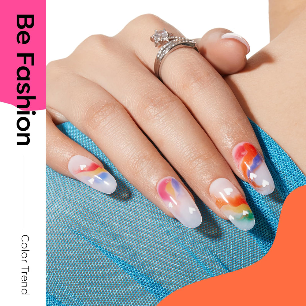 modelones hand swatch of six rainbow shades illustrating layering options
