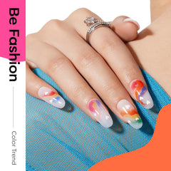 modelones hand swatch of six rainbow shades illustrating layering options