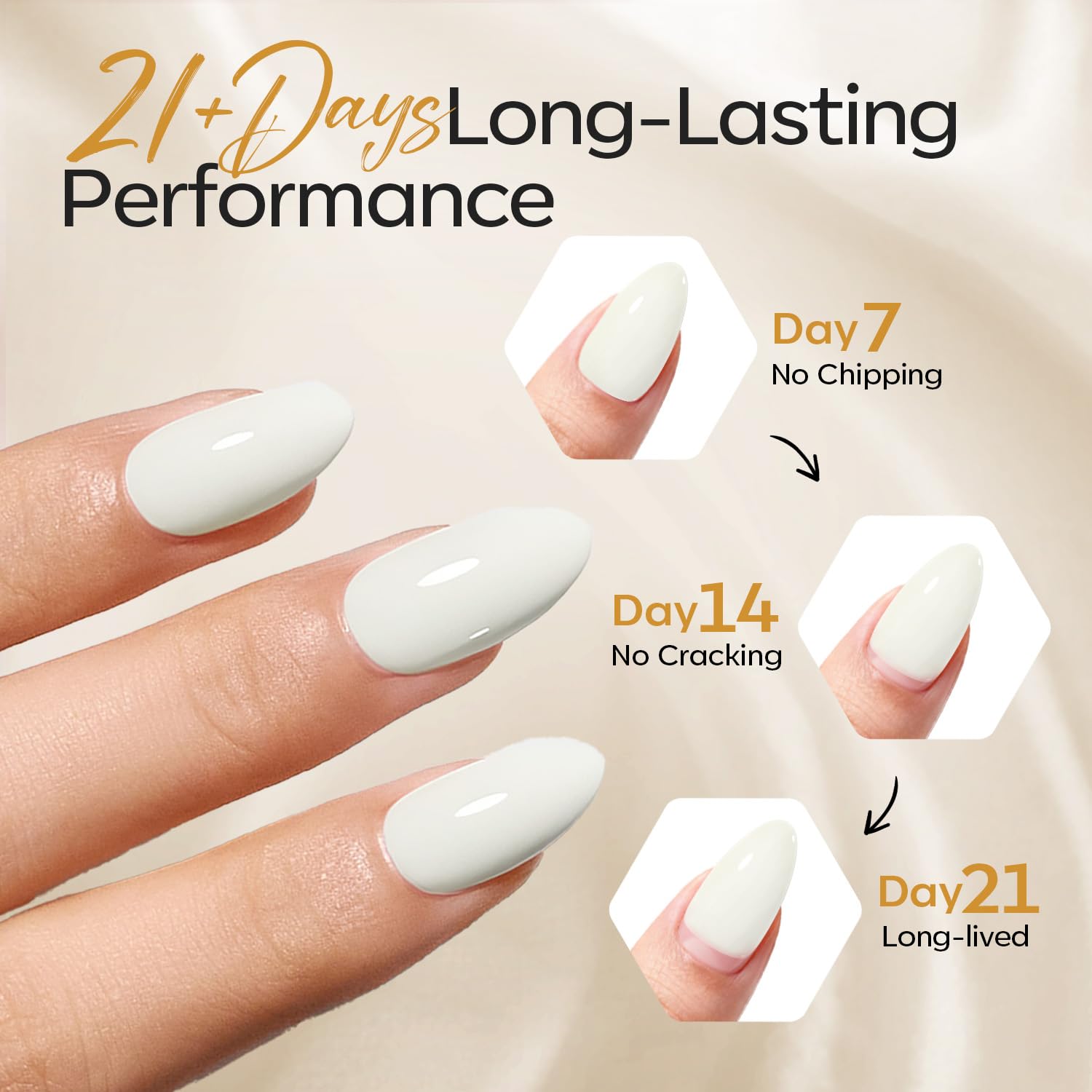 modelones hand model wearing short almond nails showcasing natural look and everyday practicality