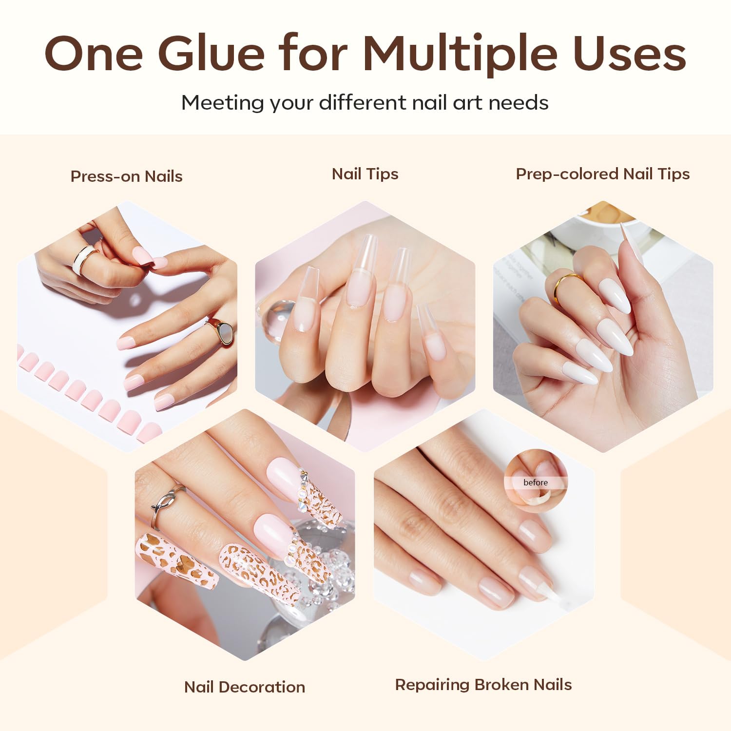 modelones hands wearing press-ons illustrating long-lasting, everyday wear