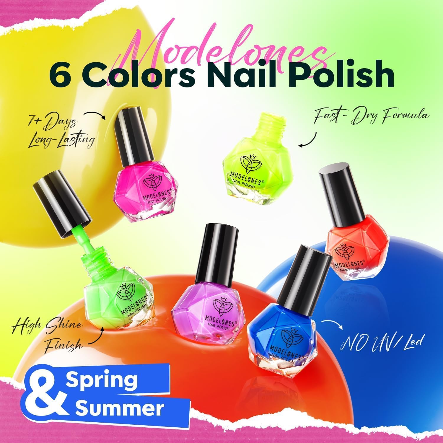 modelones hands with finished manicure showcasing long-lasting vibrant color