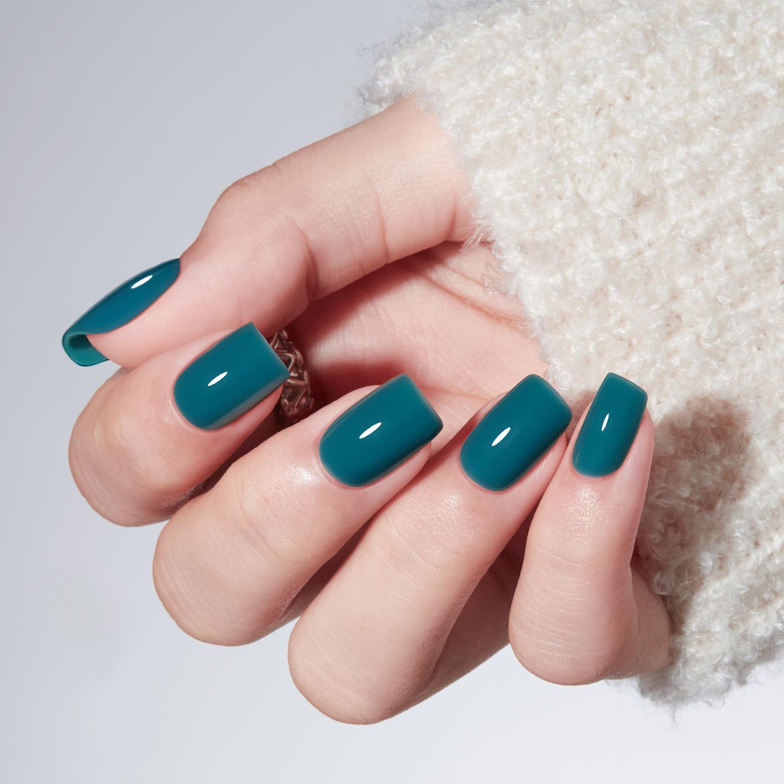modelones close-up of hazy blue nail finish highlighting smooth texture