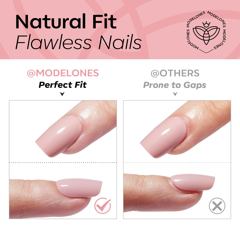 modelones hand application demo showing quick press-on benefit and instant manicure