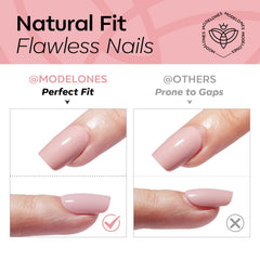 modelones hand application demo showing quick press-on benefit and instant manicure