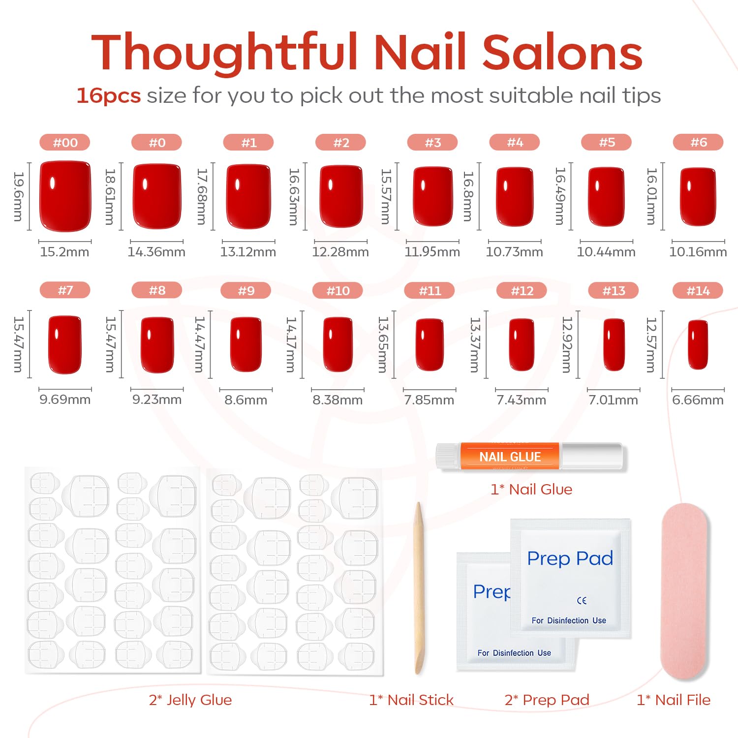modelones hands applying a red press-on nail for quick polished look